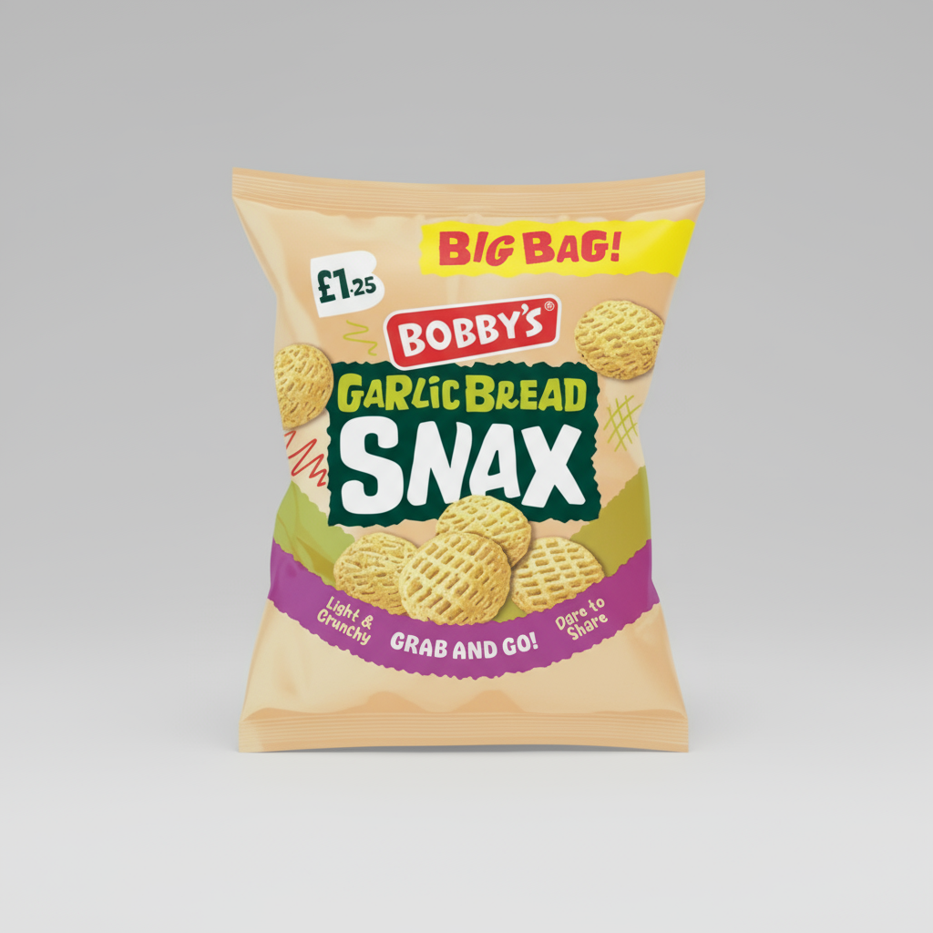 Bobby's Garlic Bread Flavour Potato and Rice Snacks £1.25 ( UK )
