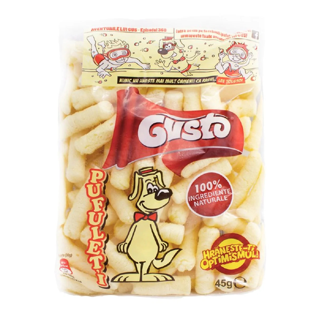 Gusto Salty Simple Corn Puffs 45g  ( Romania )