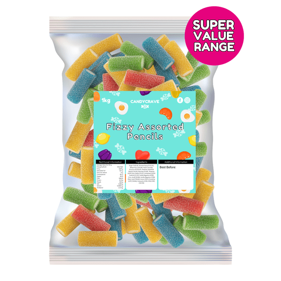 Candycrave Super Value Fizzy Assorted Pencils ( UK )