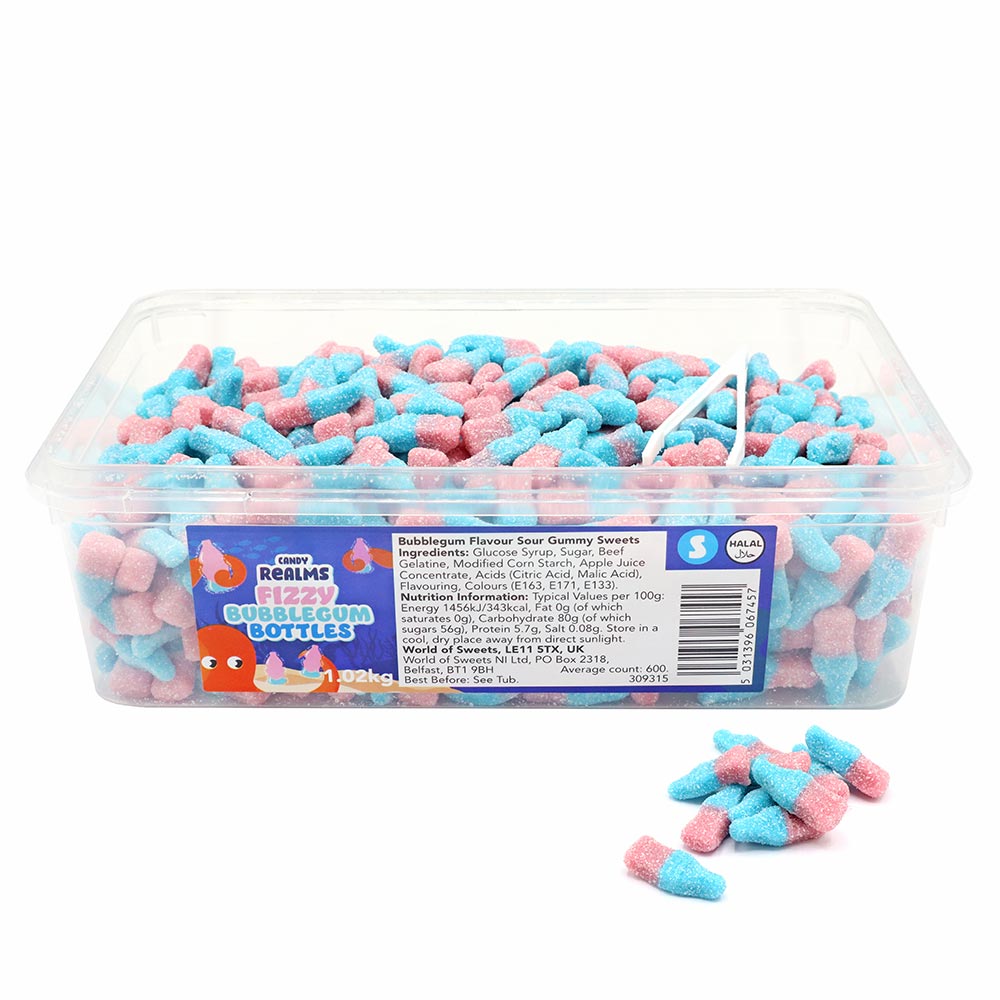 Candy Realms Mini Fizzy Bubblegum Bottles ( UK )
