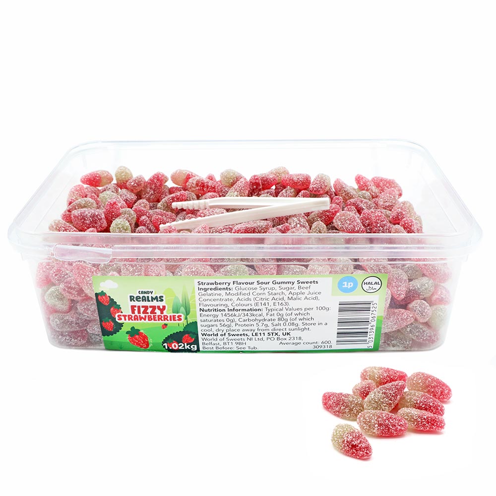 Candy Realms Mini Fizzy Strawberries ( UK )