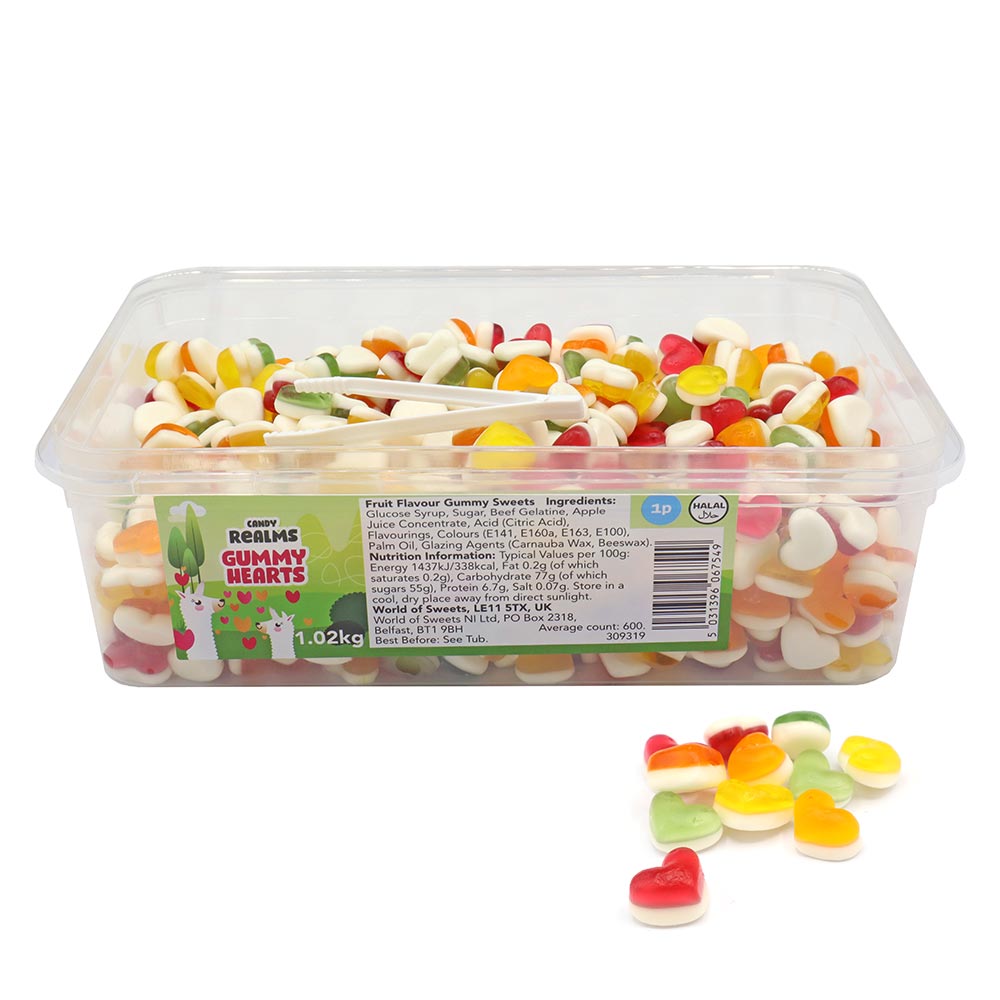 Candy Realms  Mini Gummy Hearts 100g  ( UK )