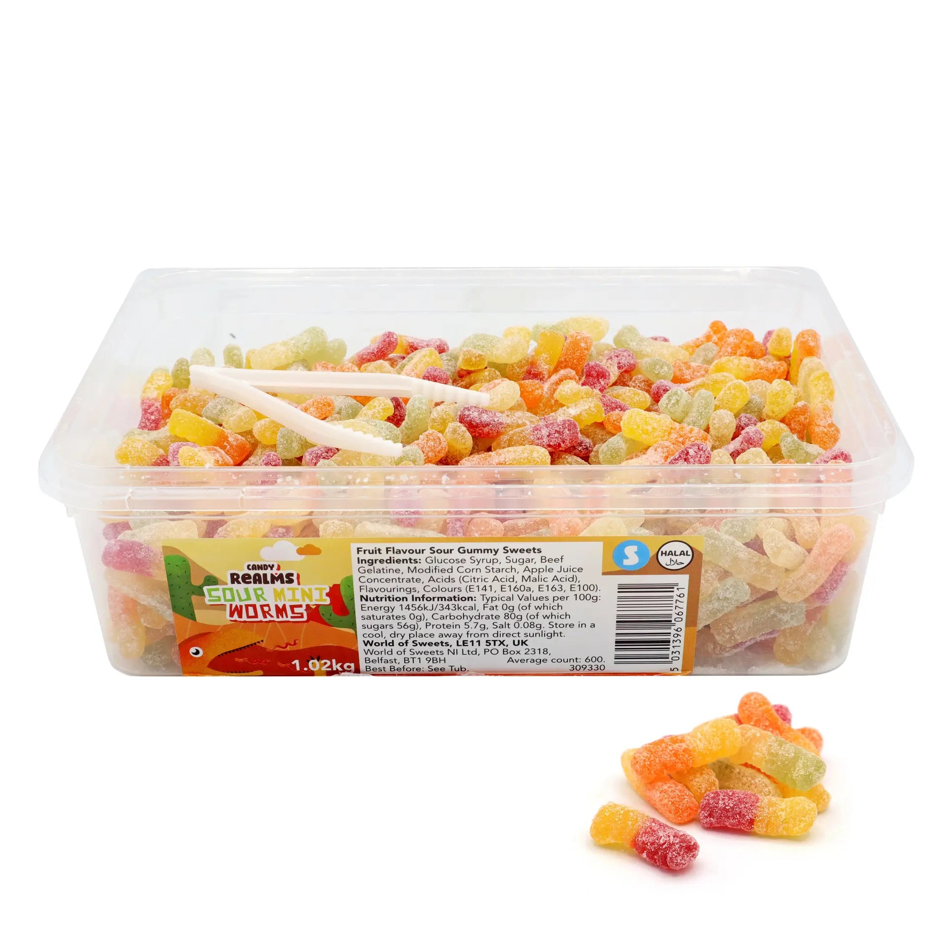 Candy Realms   Sour  Mini Worms ( UK )