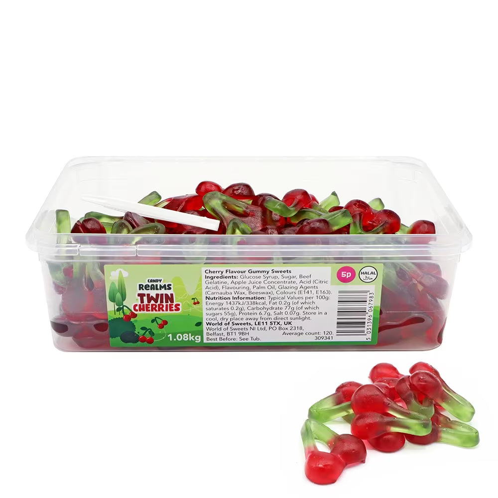 Candy Realms  Twin Cherries 100g ( UK )