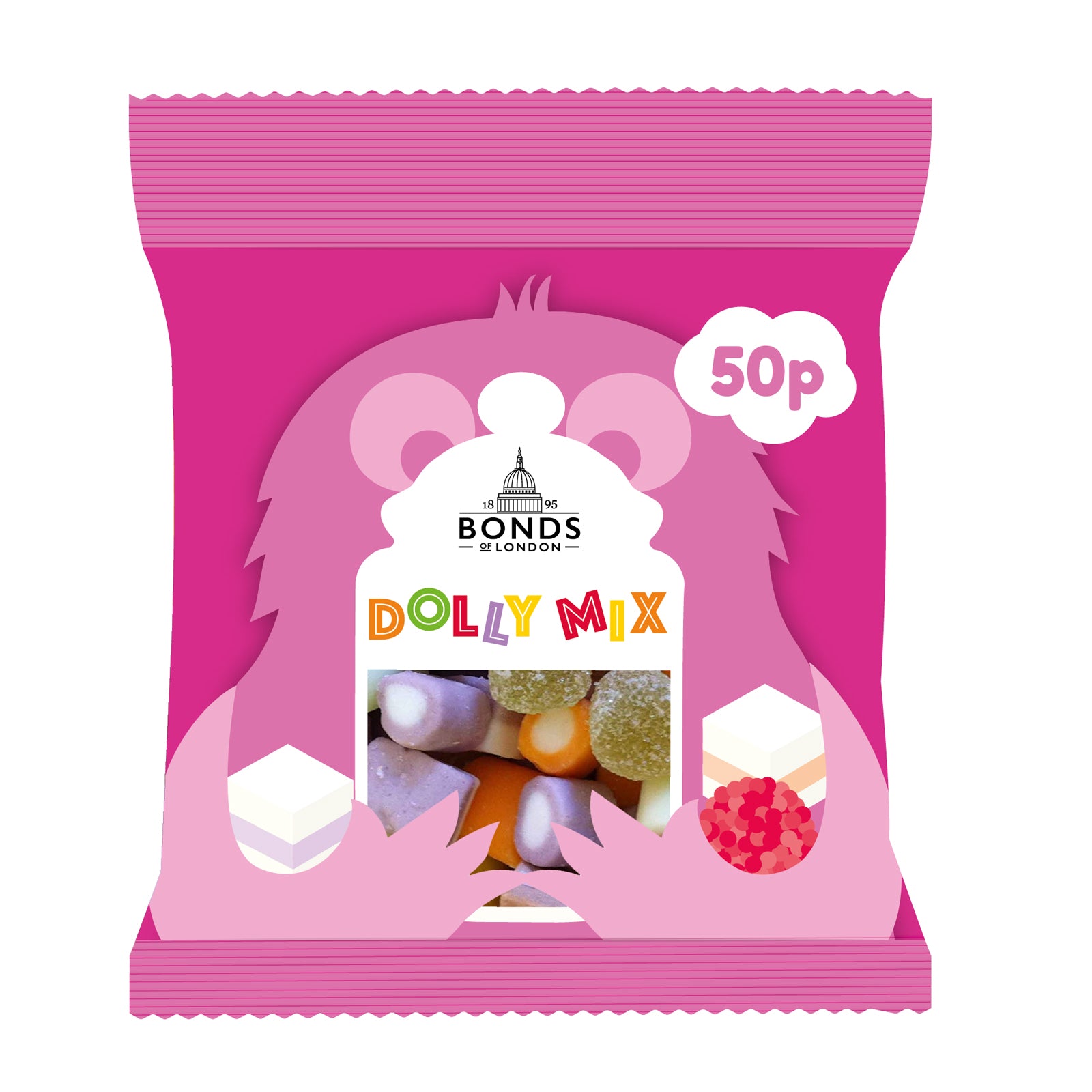 Bonds Dolly Mixture Treat Bags 50g packet (UK)