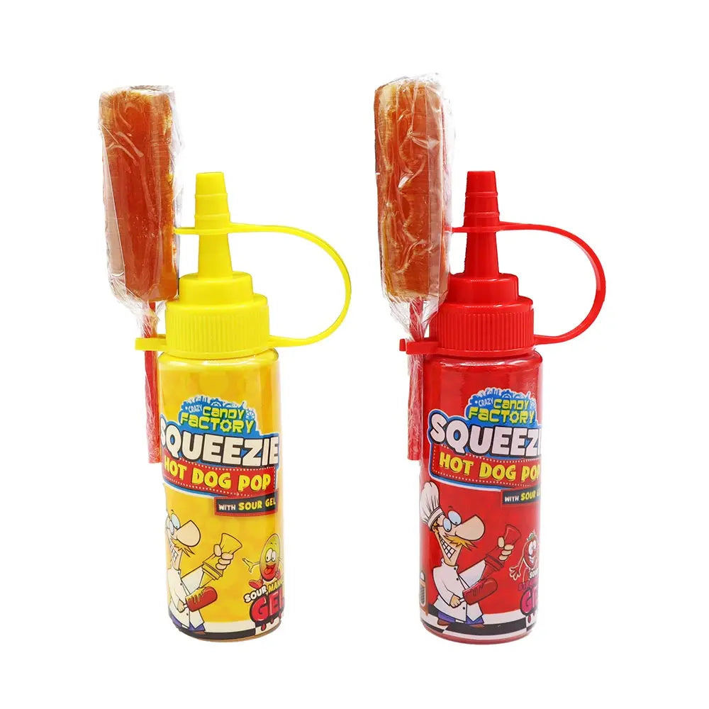 Crazy Candy Factory Squeezie Hot Dog Pop 80g ( UK )