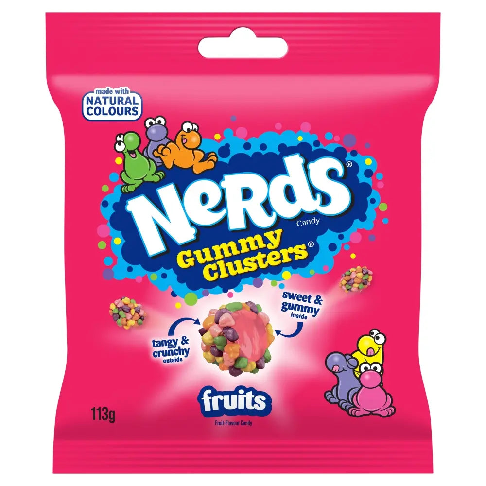 Nerds Gummy Clusters Fruit Flavour Bag 113g ( UK )