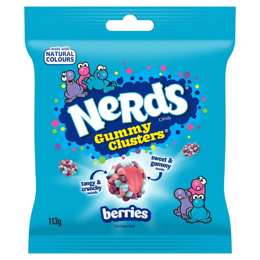 Nerds Gummy Clusters Berries Fruit Flavour Candy Bag 113g ( UK )