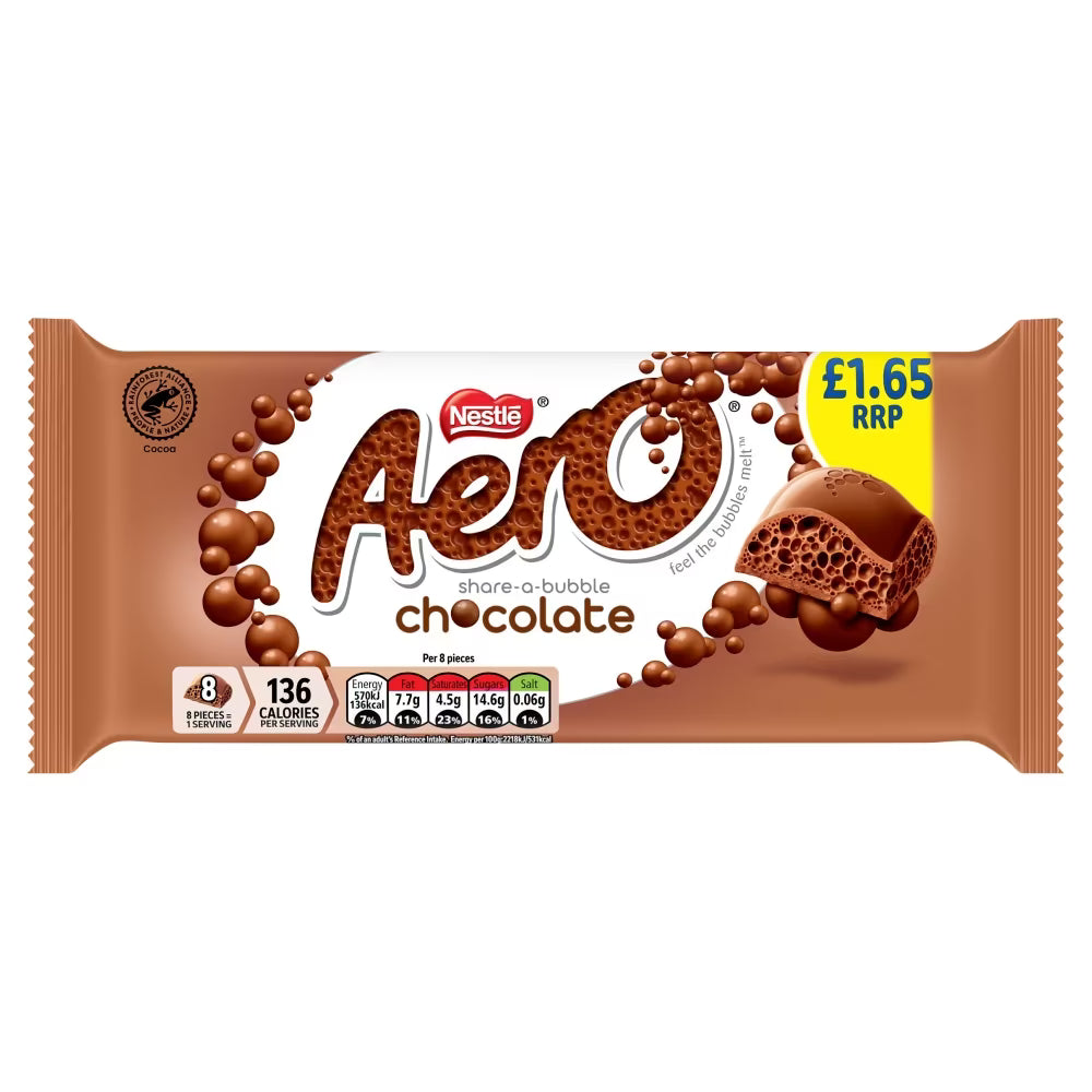 Nestle Aero Milk Chocolate Sharing Bar 90g PMP £1.65 (UK)