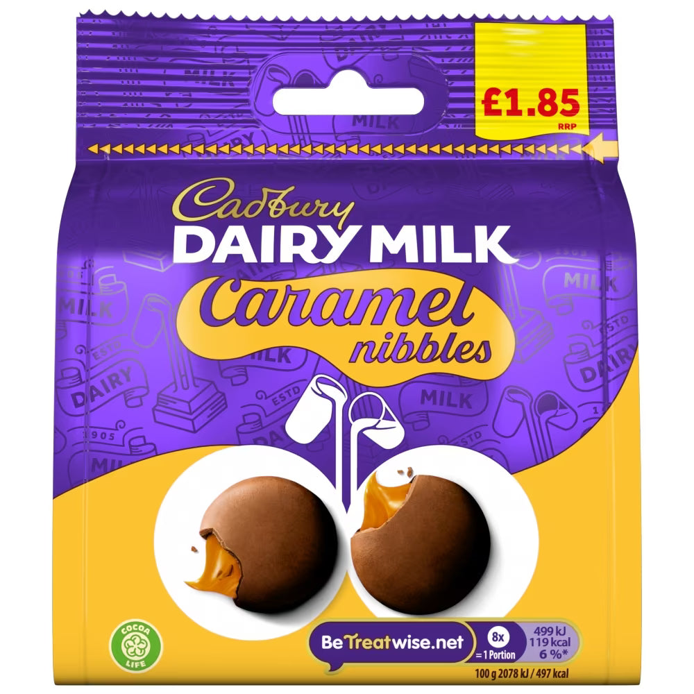 Cadbury Dairy Milk Caramel Nibbles Chocolate Bag 85g ( UK )