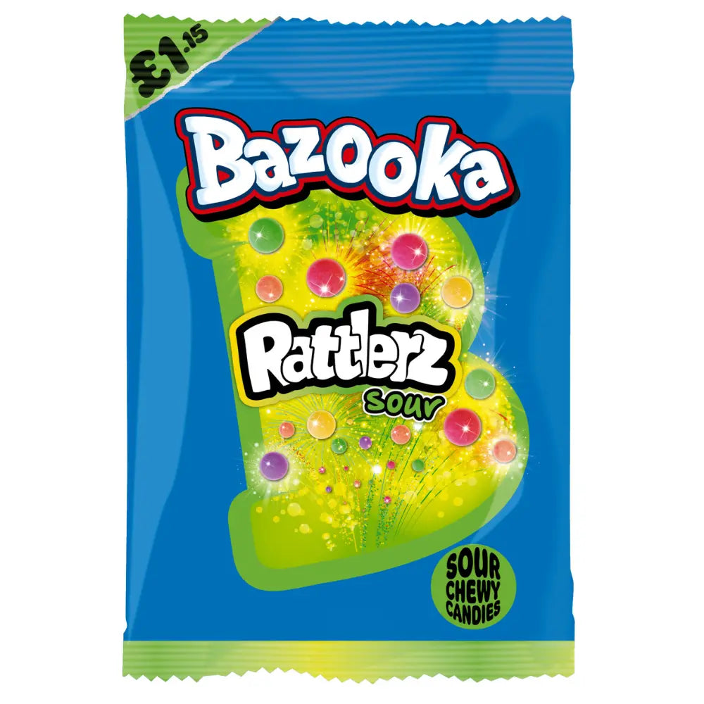 Bazooka Rattlerz Sour Chewy Candies 100g ( UK )