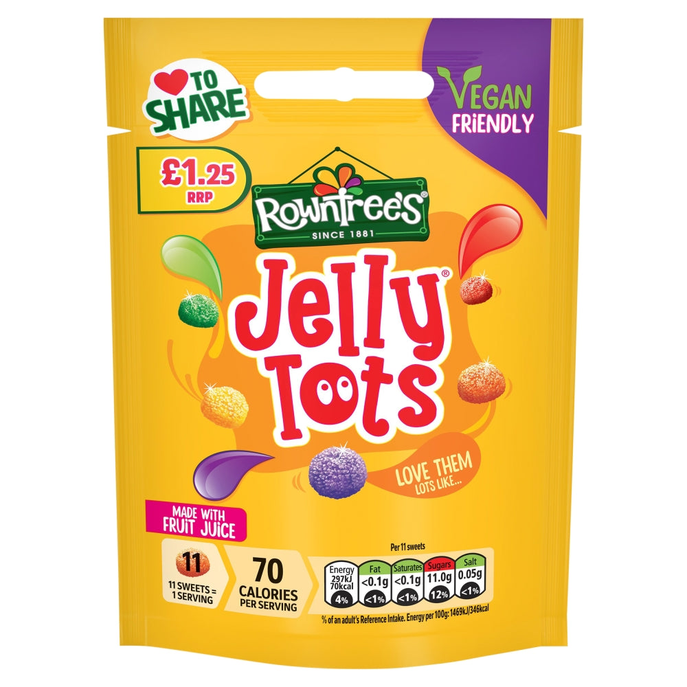 Rowntree's Jelly Tots Sweets Sharing Bag 120g ( UK )