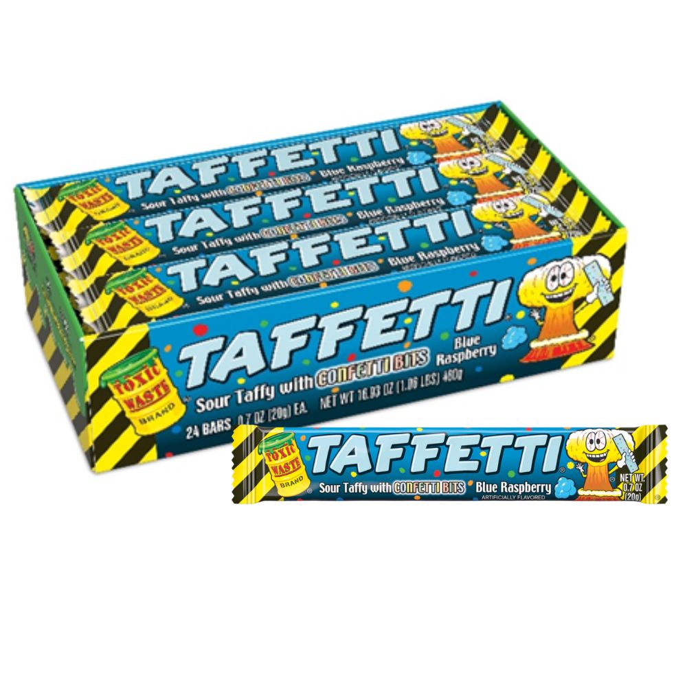 Toxic Waste Tafetti Blue Raspberry Chew Bar 20g ( UK )