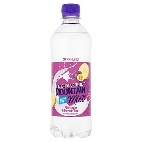 Mountain Mist Sparkling Sugar Free Pineapple and Passion Fruit Flavour Spring Water 500ml  (UK)