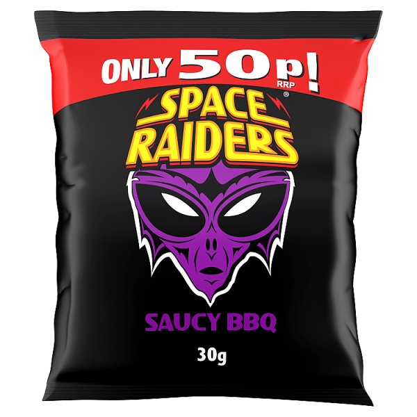 Space Raiders Saucy BBQ Crisps 30g ( UK )