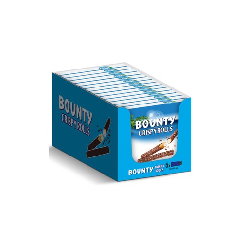 Bounty Milk Chocolate & Coconut Crispy Rolls 5 X 23.4g ( UK )  BB Dated 8th Jan 2026