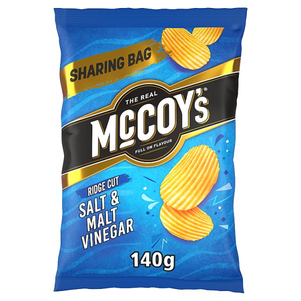 McCoy's Salt & Malt Vinegar Sharing Crisps 140g ( UK )  BB Dated 13th June 2026