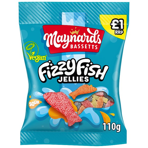 Maynards Bassetts Fizzy Fish Jelly 110g ( UK )