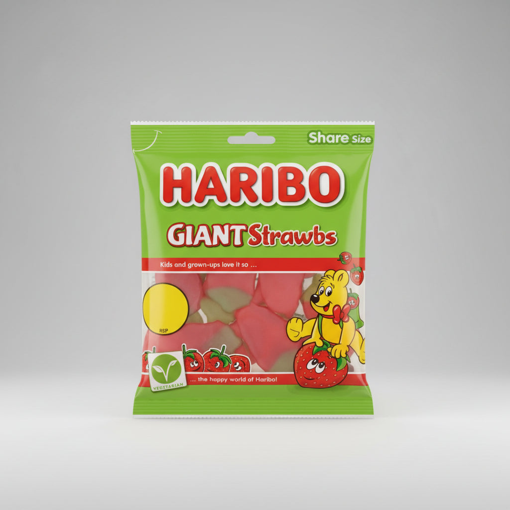 HARIBO Giant Strawbs Bag 140g (UK)