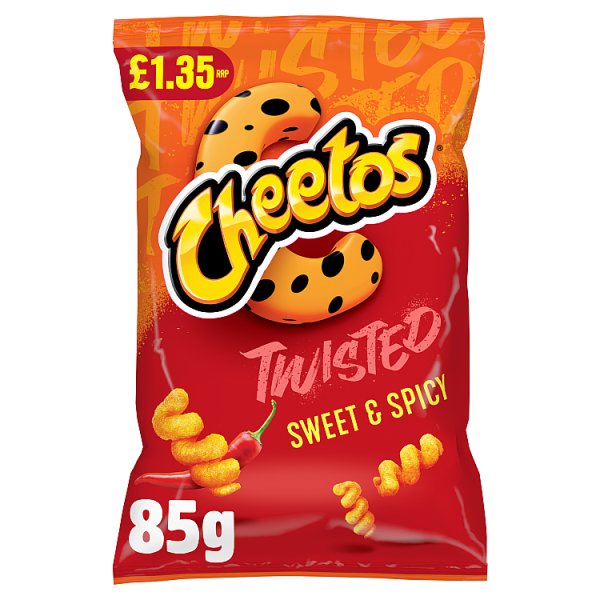 Cheetos Twisted Snacks Sweet & Spicy Corn Puffs 85g ( UK )