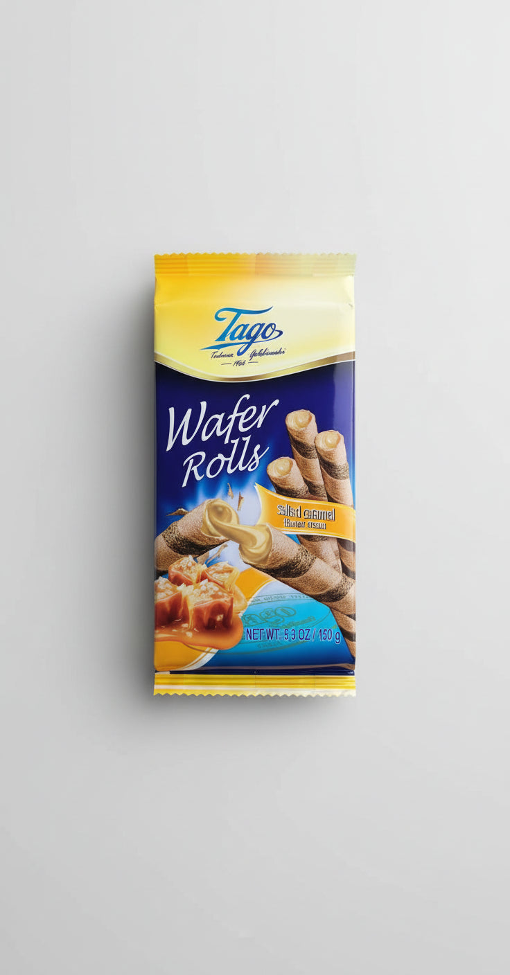 Tago Rurki Waflowe ( Waffle Tubes ) Salted Caramel   150g ( Poland )
