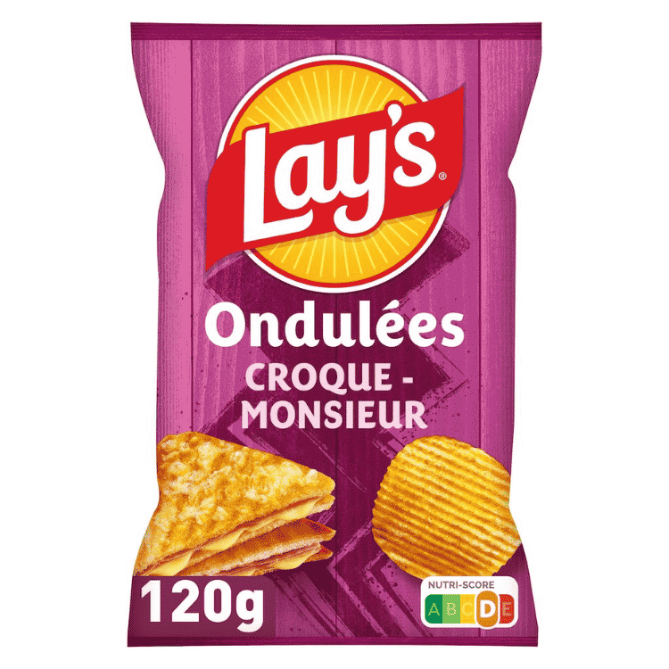 Lays Ondulees (Ridged) Croque Monsieur Crisp 120g ( France )
