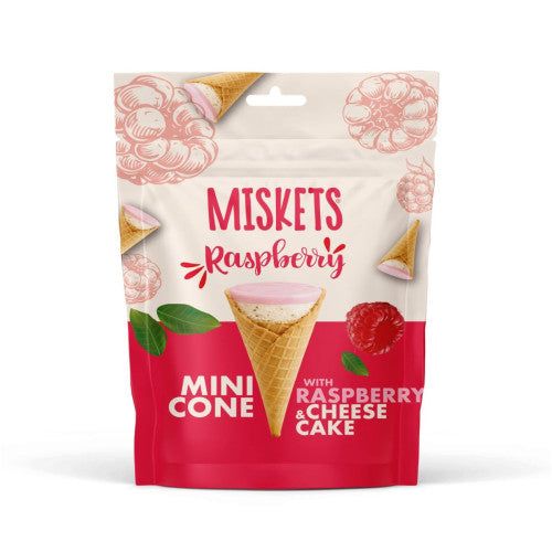 Miskets Raspberry and Cheesecake Cones 50g