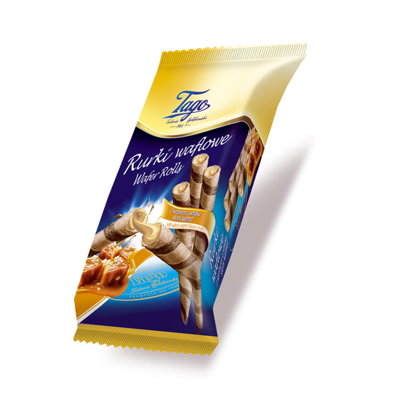 Tago Rurki Waflowe ( Waffle Tubes ) Salted Caramel   150g ( Poland )
