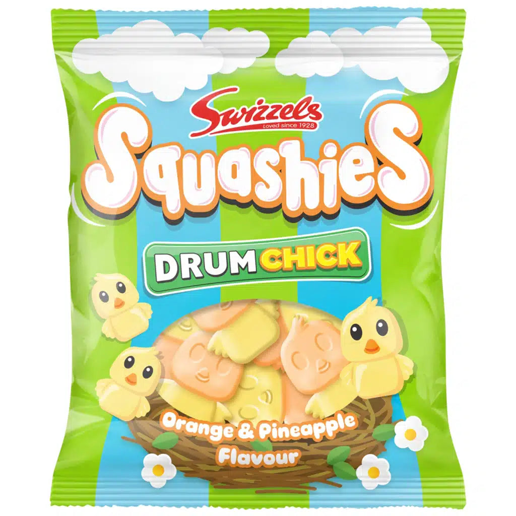 Swizzels Drumchick Squashies Orange & Pineapple Gums 120g  ( UK )