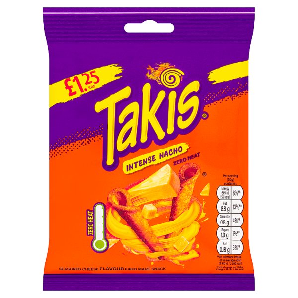 Takis Intense Nacho Cheese Flavour Corn Snack 55g ( UK )