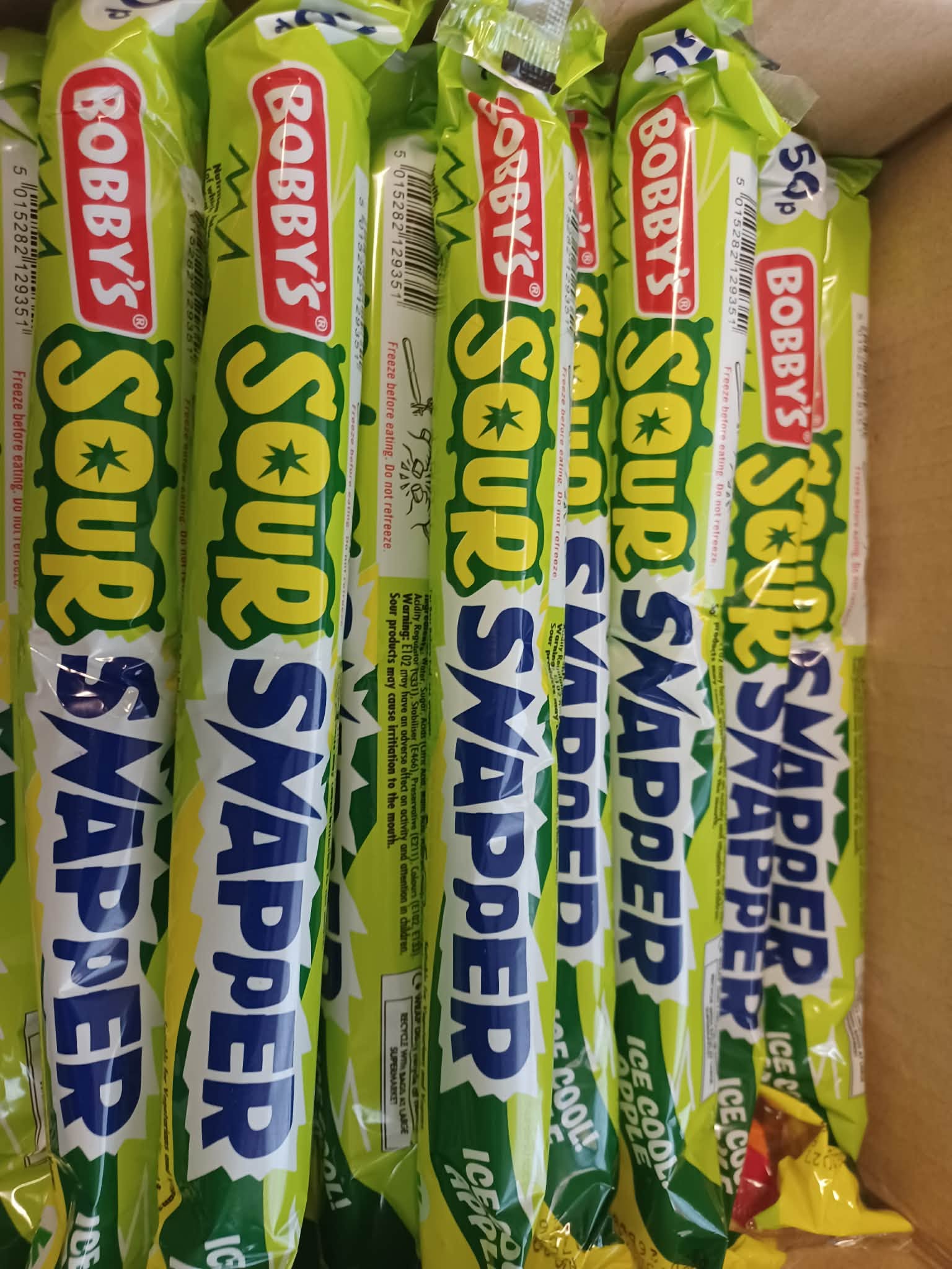 Bobby's Sour Ice Snappers  UNFROZEN ( UK )