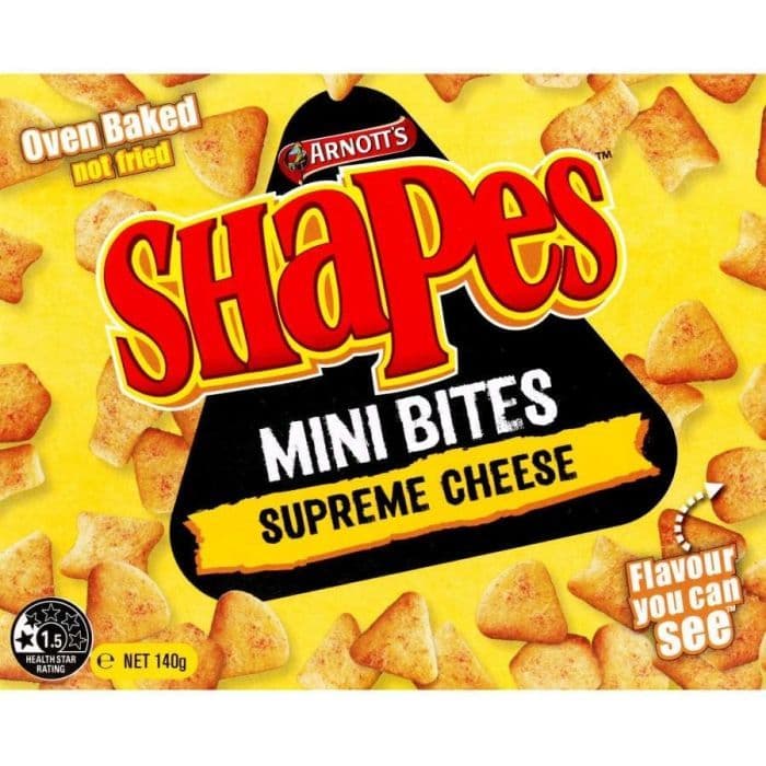 Arnotts Shapes Mini Bites Supreme Cheese 140g ( Australia )