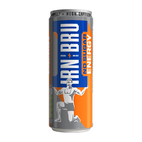 Barr Irn Bru Energy Sugar Free 330ml Can (UK)