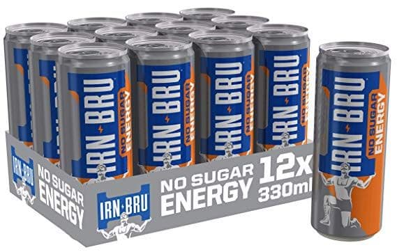 Barr Irn Bru Energy Sugar Free 330ml Can (UK)