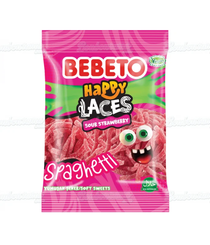 Bebeto Sour  Strawberry Spaghetti 70g Packet  (Turkey)