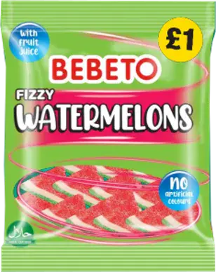 Bebeto Fizzy Watermelons 150g  ( Turkey )