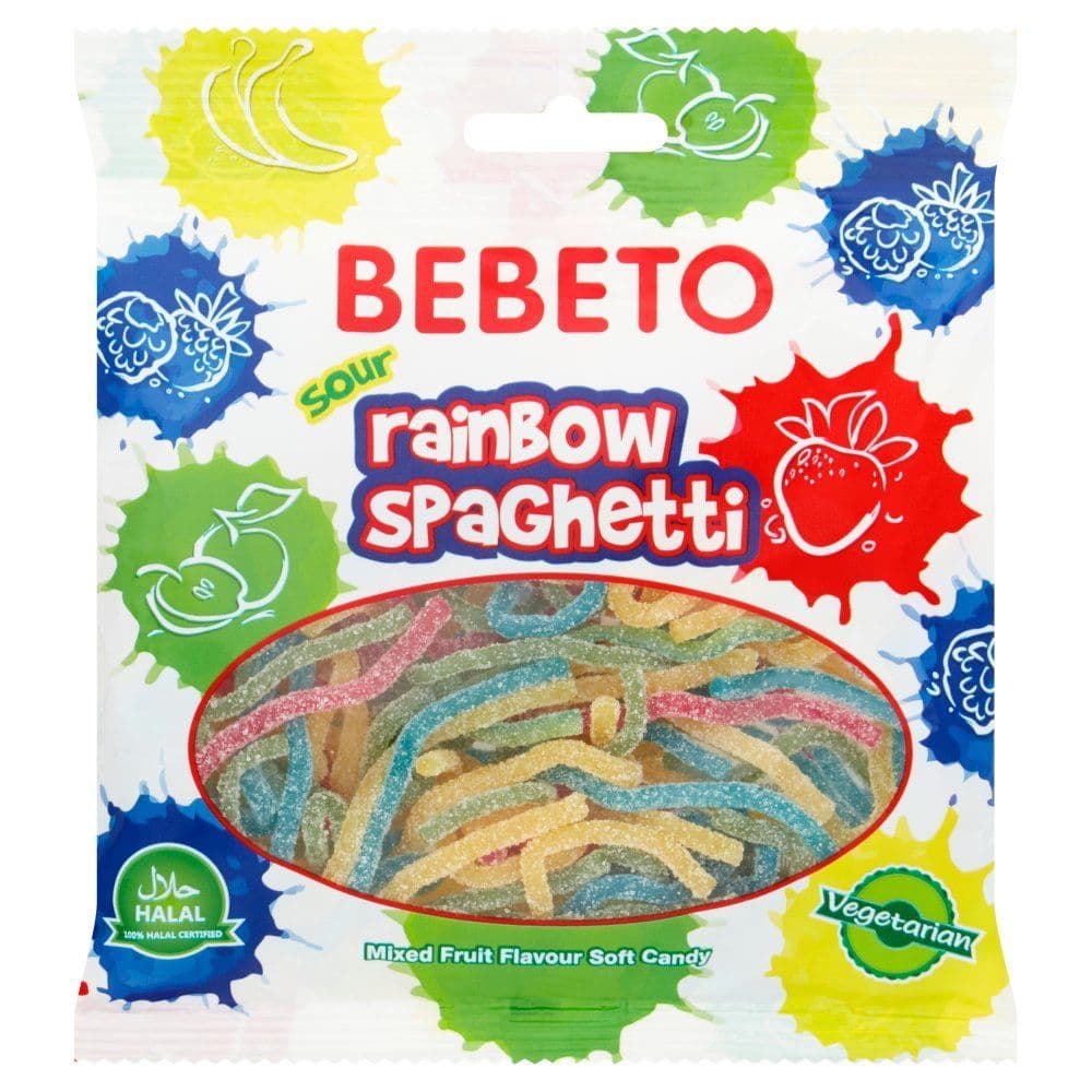 Bebeto Sour Rainbow Spaghetti 70g (Turkey)