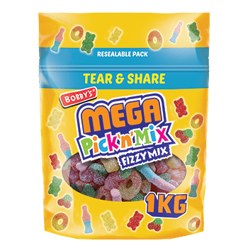 Bobby's Mega Pick n Mix Fizzy Mix 1kg Bag Vegan ( UK )