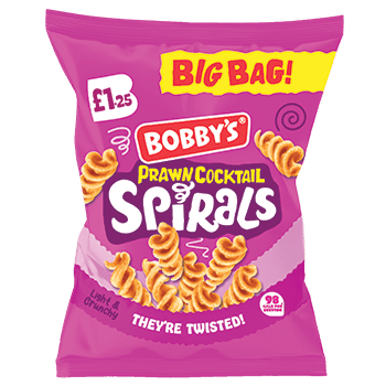 Bobby's Spirals Prawn Cocktail £1.25  Bag (UK)