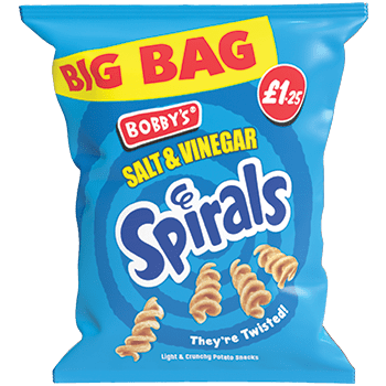 Bobby's Spirals Salt & Vinegar  £1.25 Bag (UK)