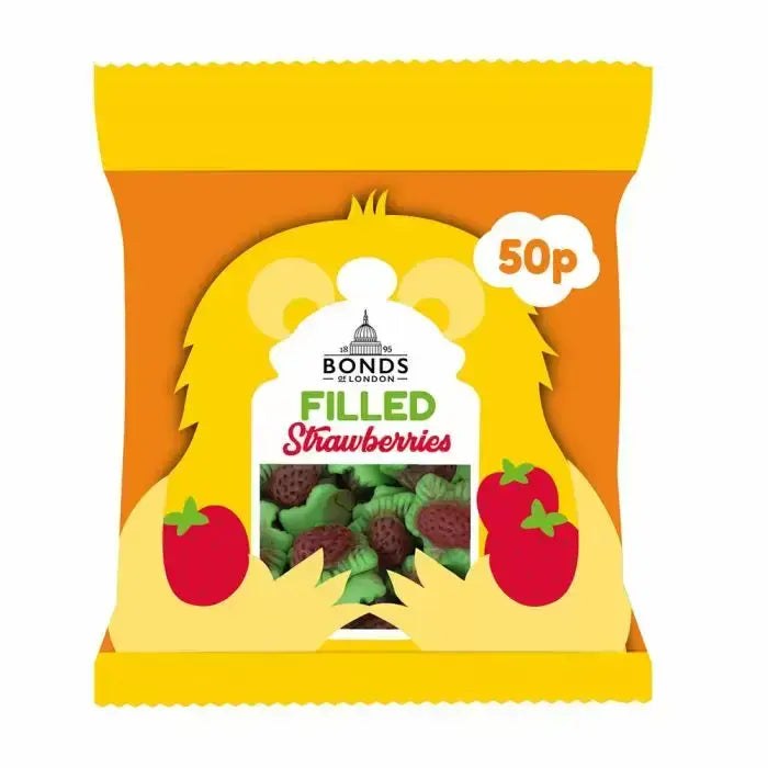 Bonds Filled Strawberries 50g packet (UK)