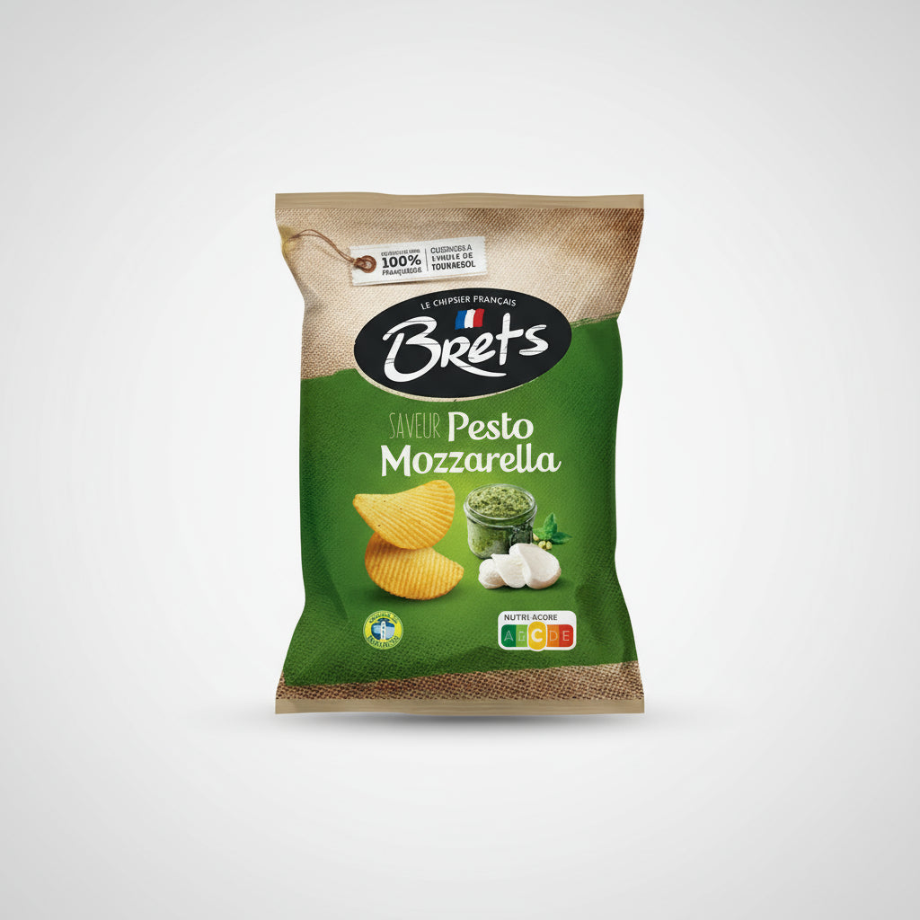 Brets Crisp Pesto Mozzarella  125g  ( France )