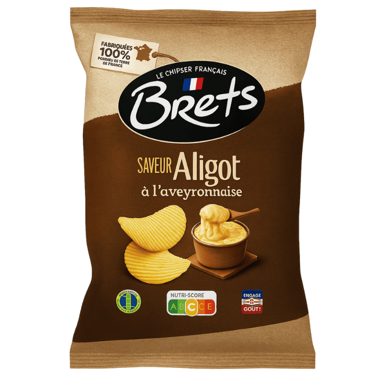 Brets Aligot-Flavoured Chips – Aveyronnaise Style 125g ( France )