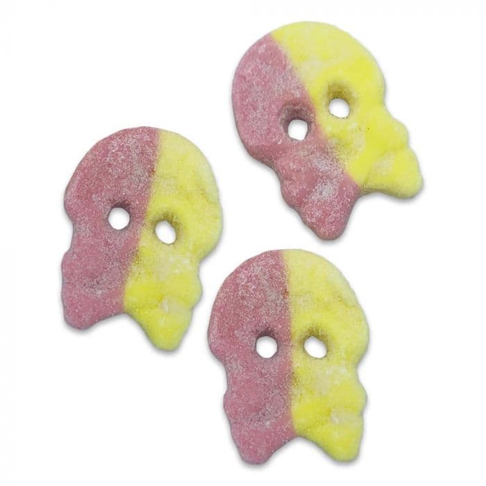 BUBS Vegan Sour Raspberry & Lemon  Foam Skulls  ( Sweden )