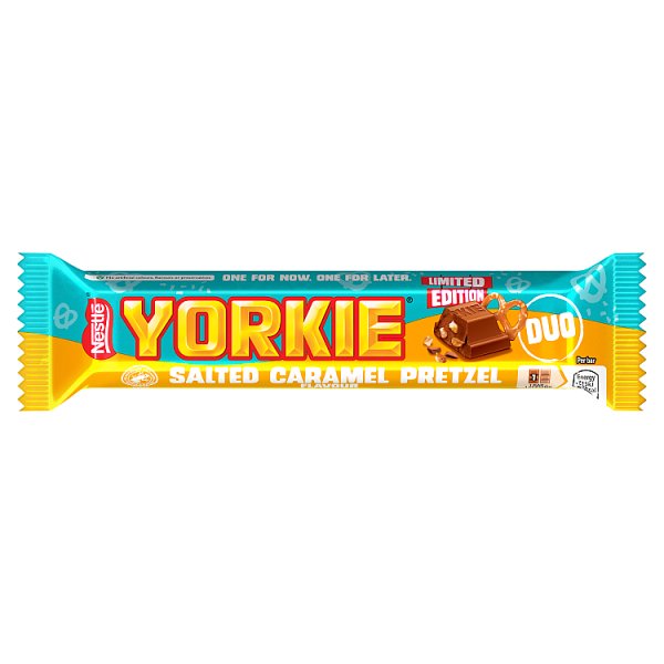 Yorkie Salted Caramel Pretzel Milk Chocolate DUO Bar 66g ( UK )