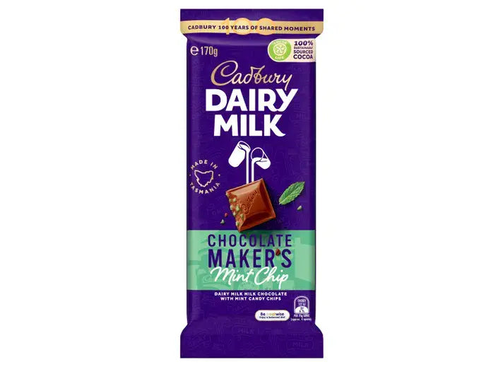 Cadbury Dairy Milk Chocolate Makers Mint Chip 170g ( Australia )