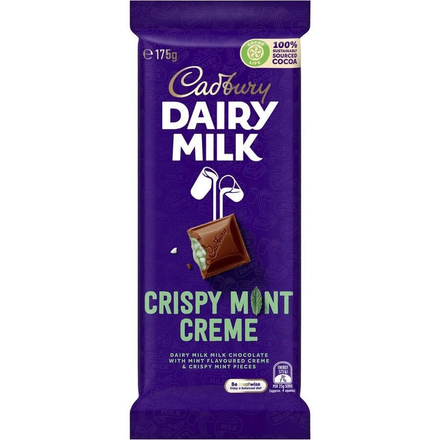 Cadbury Dairy Milk Crispy Mint Creme 175g ( Australian )