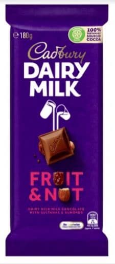 Cadbury Fruit & Nut 180g ( Australia )