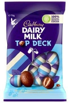 Cadbury Top Deck Chocolate Easter Egg Bag (114g)  Bag ( Australian )