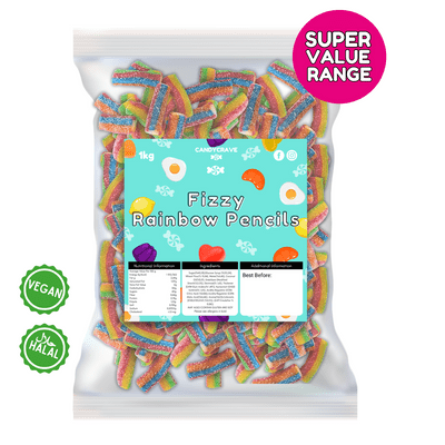 Candycrave Vegan Fizzy Rainbow Pencils ( UK )